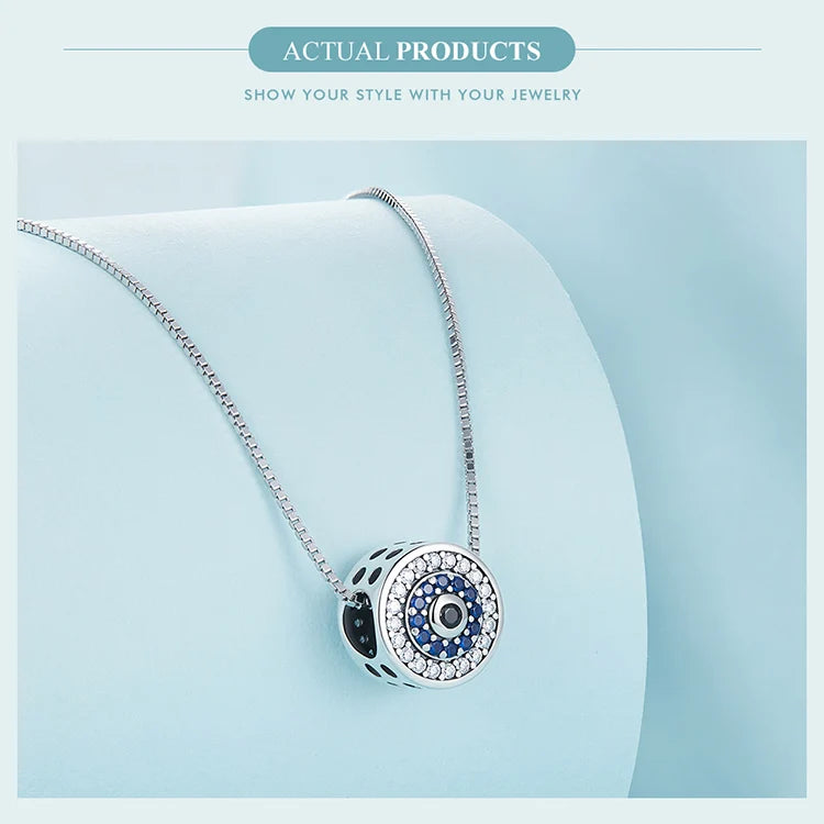 Blue Crystals Eye Necklace