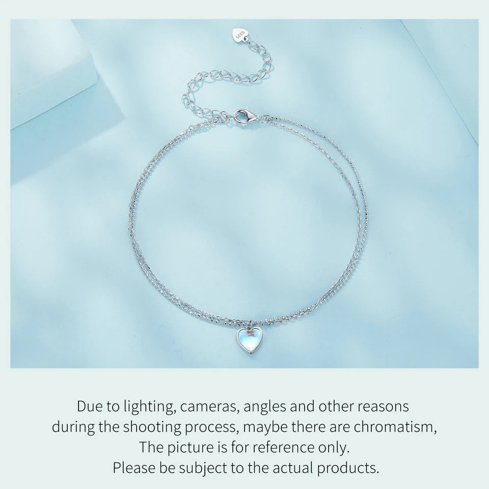 Heart-Shaped Double-Layer Anklet