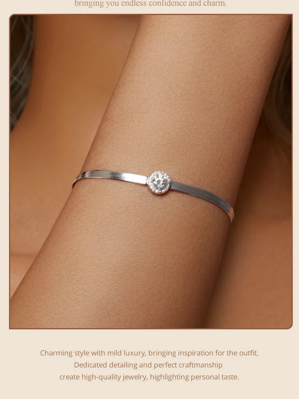 Moissanite Halo Bracelet