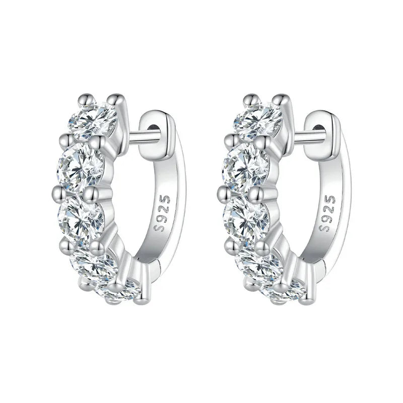 Round Cut Moissanite Hoop Earring