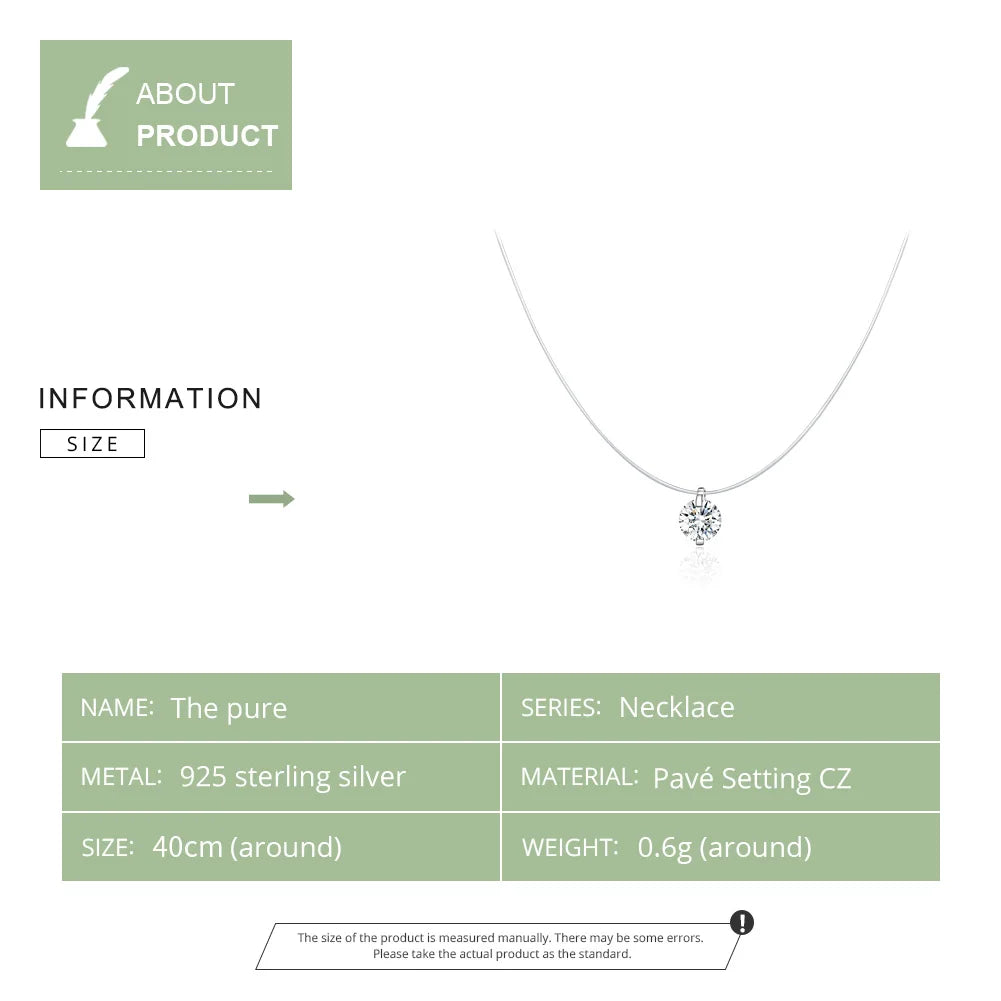 Silver Invisible Chain Necklaces