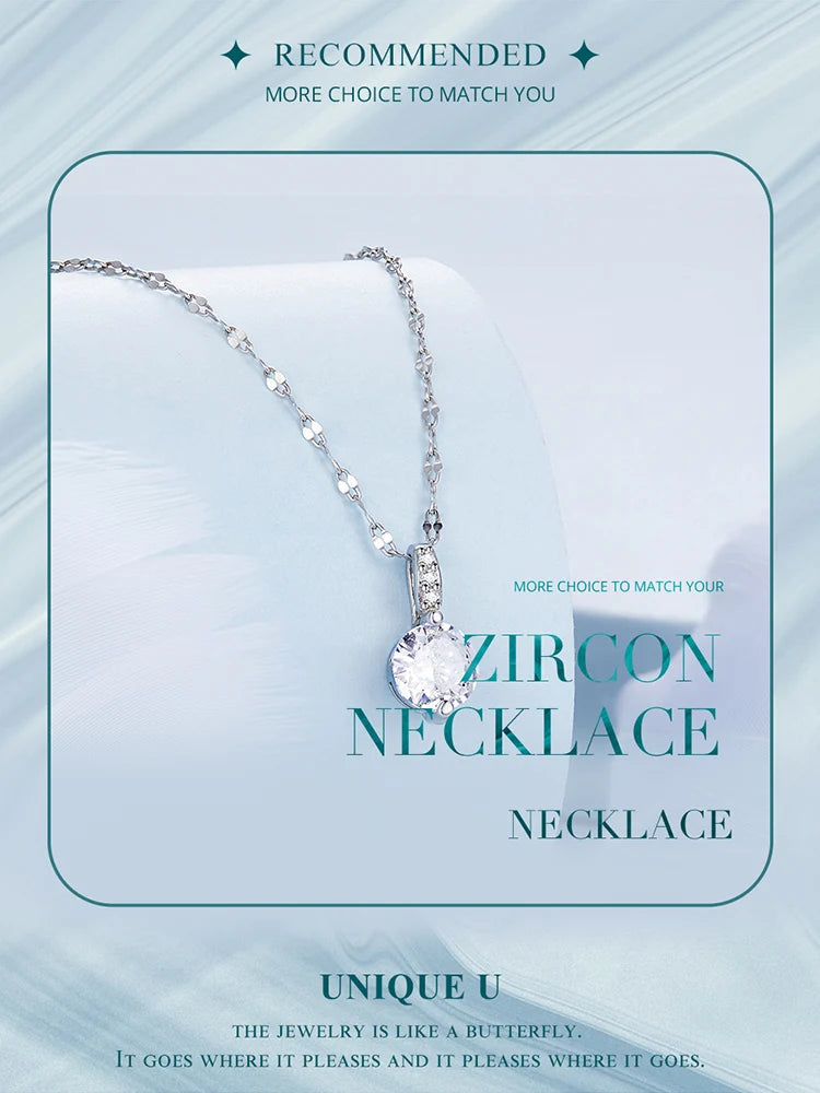 Simple Clear Zircon Necklace