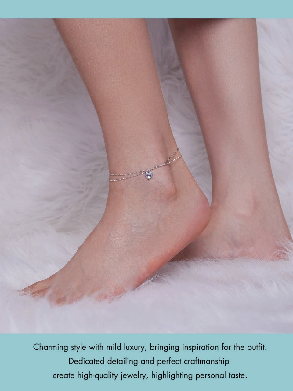 Heart-Shaped Double-Layer Anklet