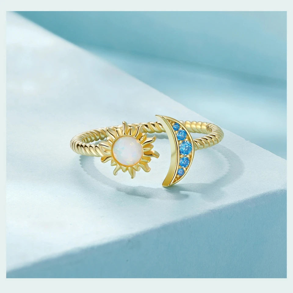 Sun & Moon open ring