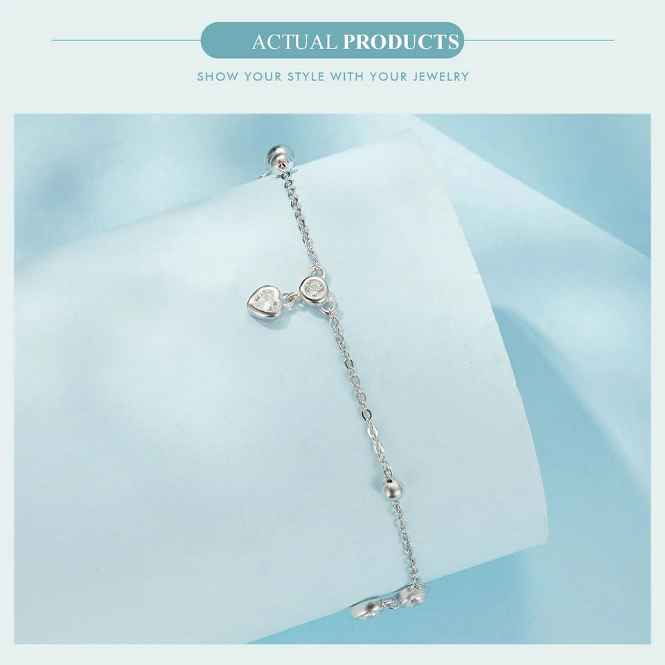 Heart Fringe Chain Anklet