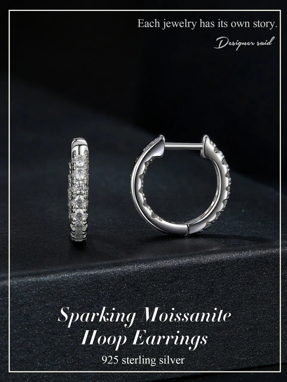 Moissanite Hoop Earring