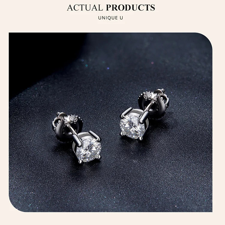 Heart Prong Moissanite Earring