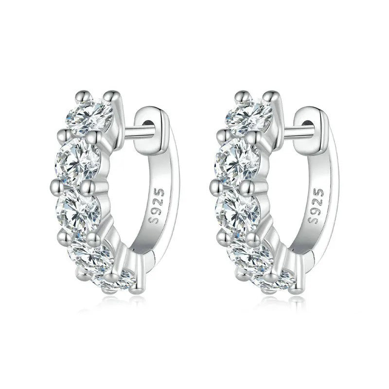 Round Cut Moissanite Hoop Earring