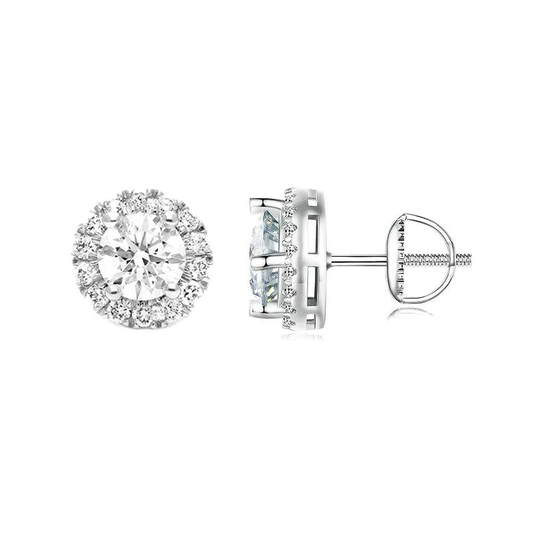 Silver Moissanite Earring