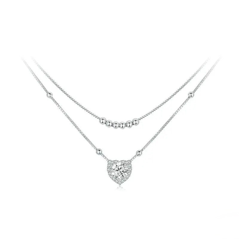 Halo Heart Moissanite Necklace