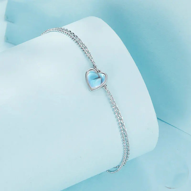 Heart-Shaped Double-Layer Anklet