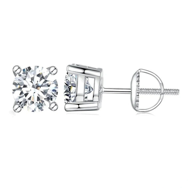 Heart Prong Moissanite Earring