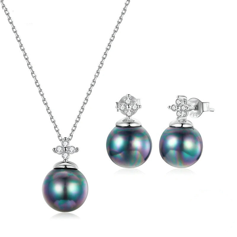 Elegant Black Pearl Jewelry Set