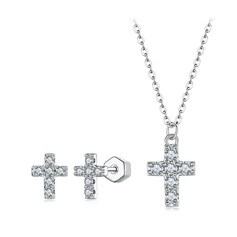 Moissanite Cross Set