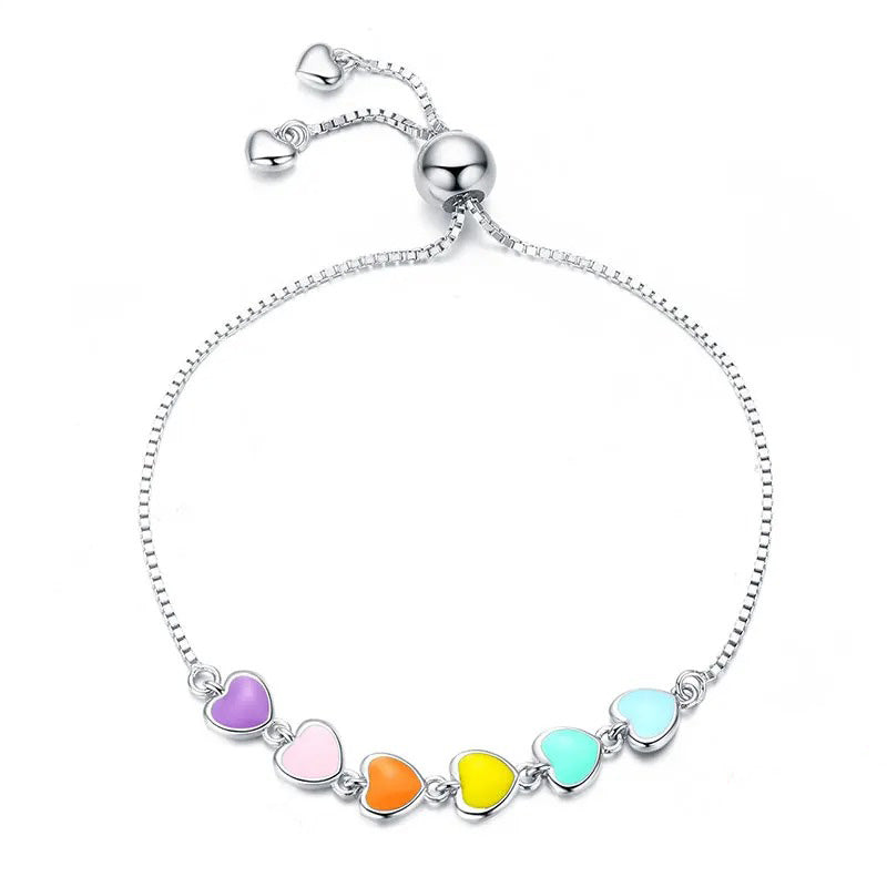 Rainbow Color Heart Bracelet