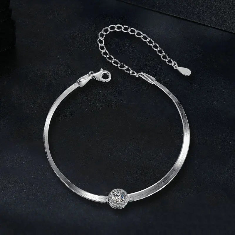 Moissanite Halo Bracelet