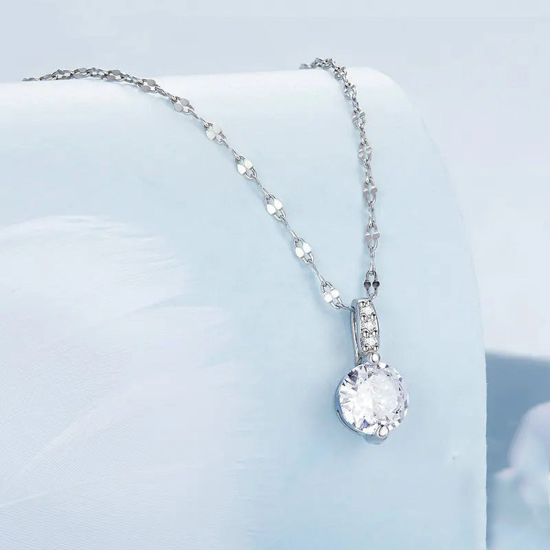 Simple Clear Zircon Necklace