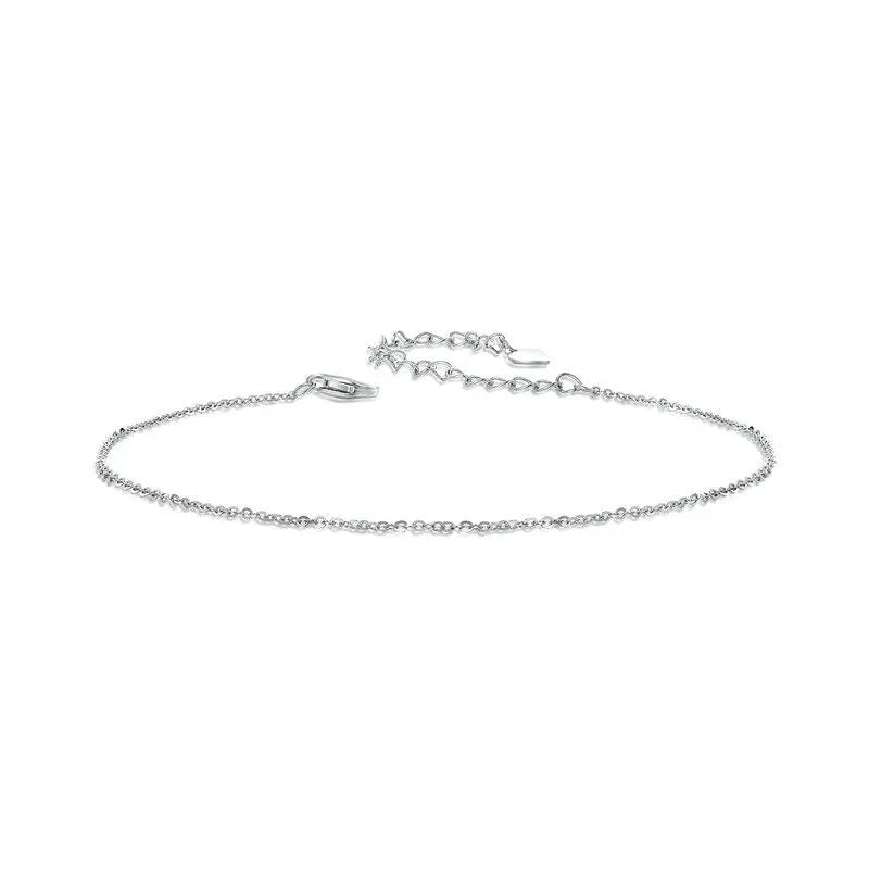 Solid Sparkling O Chain Anklet