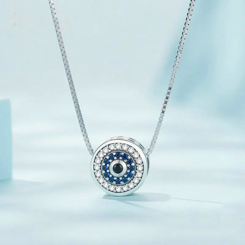 Blue Crystals Eye Necklace