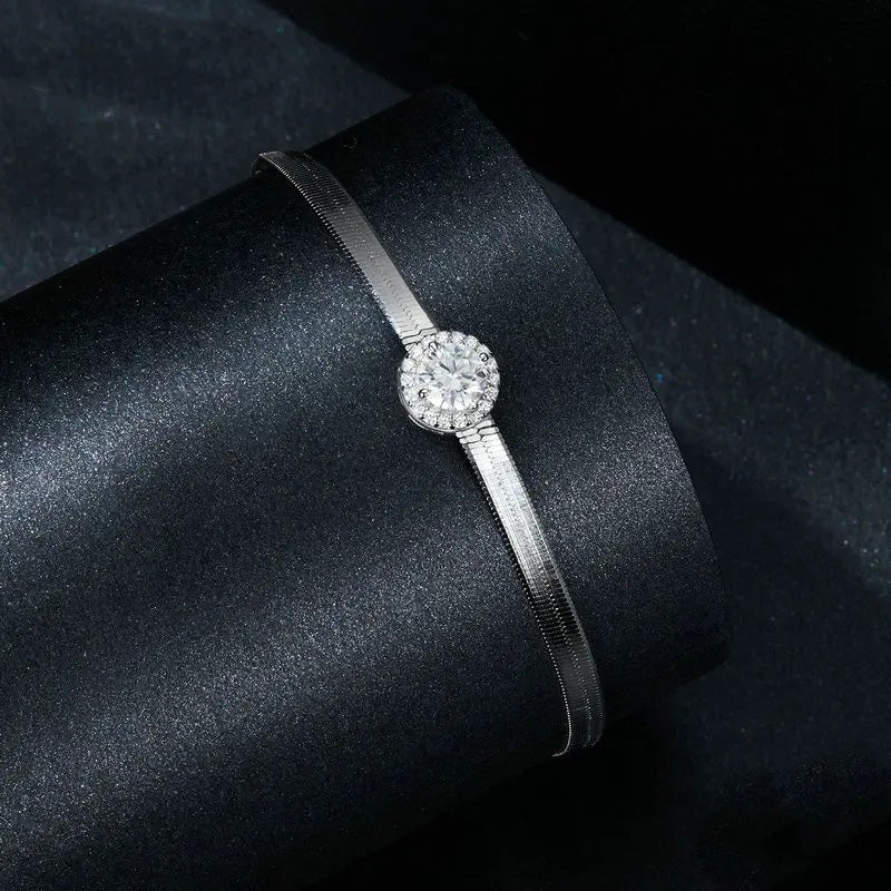 Moissanite Halo Bracelet