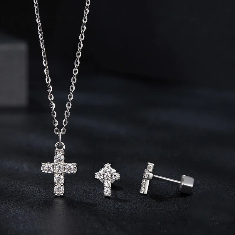 Moissanite Cross Set