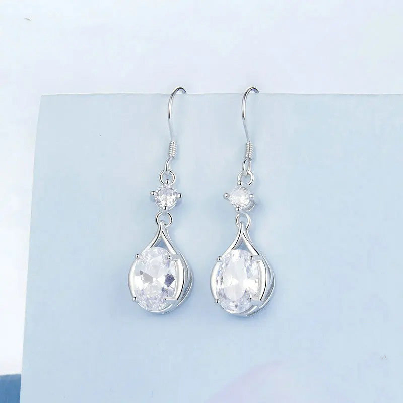 Teardrop Round Cut Dainty Jewelry Set