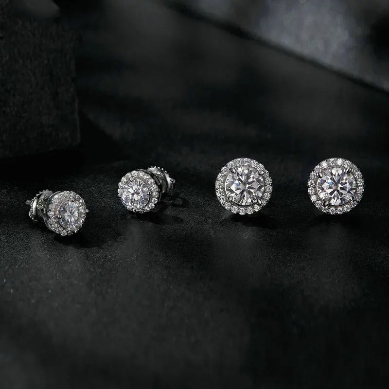 Silver Moissanite Earring