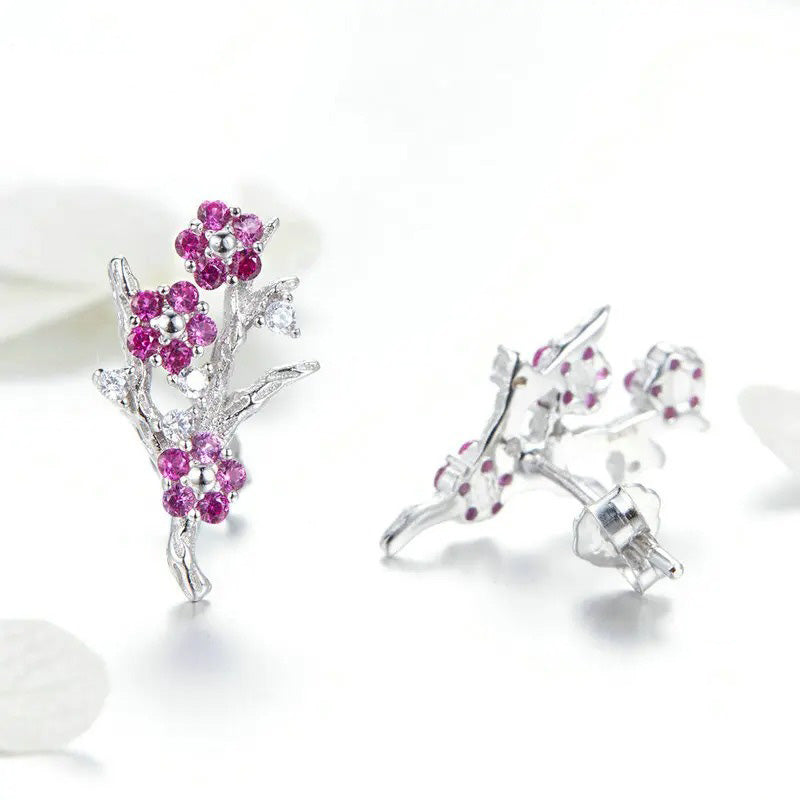 Blooming Wintersweet Plum Flower Jewelry Set