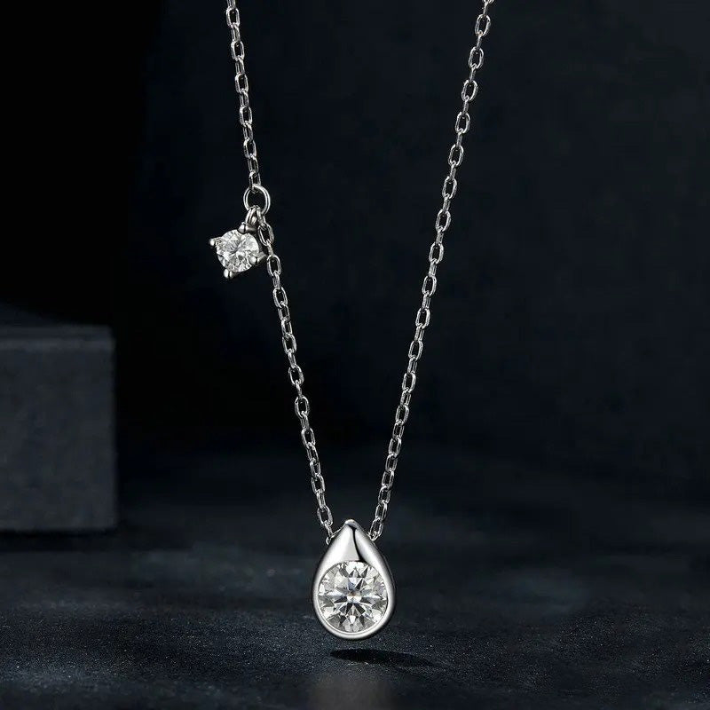 Pear Solitaire Moissanite Pendant