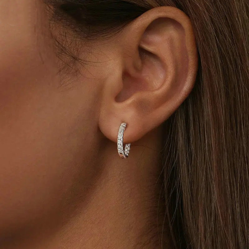 Moissanite Hoop Earring