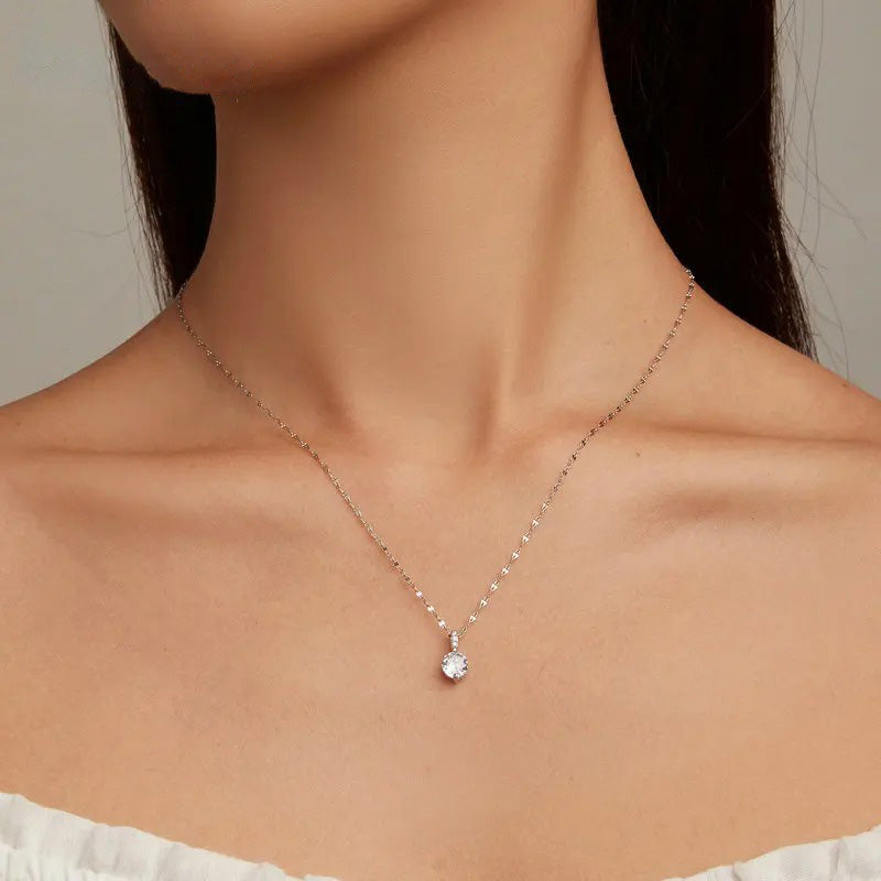 Simple Clear Zircon Necklace