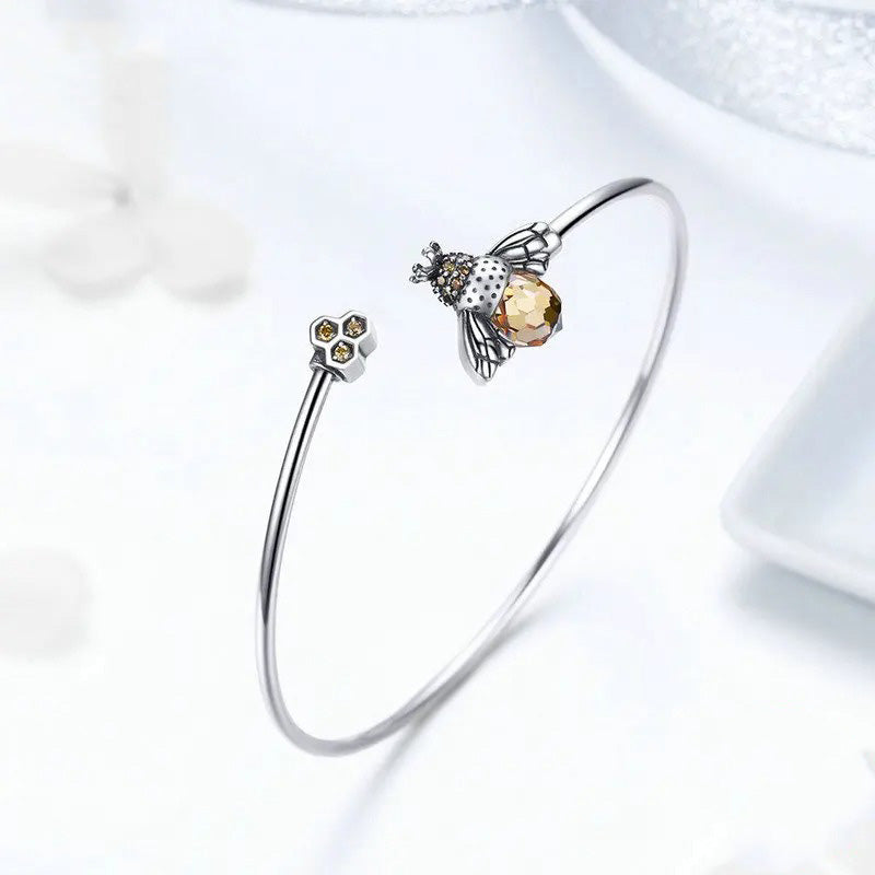 Crystal Yellow Bee Bangle