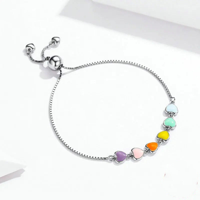 Rainbow Color Heart Bracelet