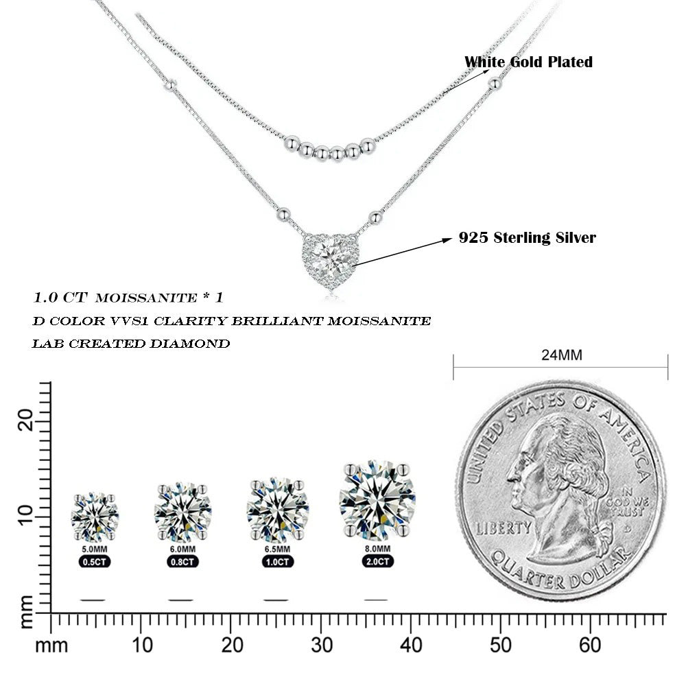 Halo Heart Moissanite Necklace